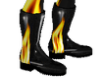 pvc orange flame boot