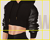 Leather Crop Hoodie