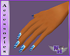 (1NA) Blue Nails  Dainty