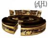 (A.H.) Brn Gold Couch