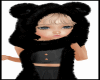 KIDS BLK BEAR HAT SCARF