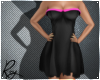 Black Dress, Pink Straps