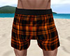 Orange PJ Shorts Plaid M