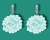 Aqua Mums Earrings