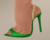 Flirty Green Satin Heels
