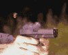 gun fireing sticker