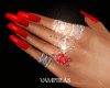Red Nails + Ruby Rings