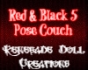 Red & Black 5 Pose Couch