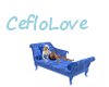 sofa with pose blue clai