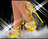 F*yellow beaded shoes