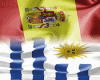 España Uruguay Bandera