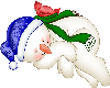 sleeping snowman sticker