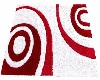 Rug Red White Swirl