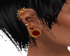 piercing oreja rojo oro
