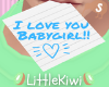 I Love You Babygirl Note