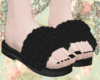 FOX black fluffy shoes