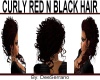 CURLY RED N BLACK HAIR