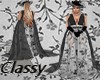 Black & Grey Flower Gown