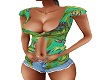 Green Tropical top/Gee