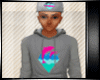 Grey Pink dolphin hoodie