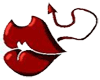 Red lips and Devil Tail