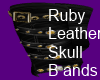 Ruby Leather Skull Bands