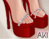 Aki Lustre Heels Red