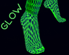 glow netted feet green