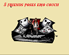 5 friends poses couchEMO