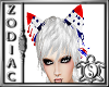 Red white blue Wolf ears