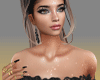 (7K)Black Petal Earrings