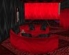 red and black couch