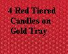 4 Red Tiered Candles