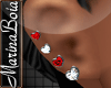 -MB- Heart Earrings Red