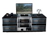 Blue and Silver TV stand