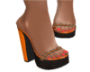 heel shoes trendy orange