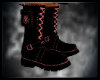 @A@Red/Black Skull Boots