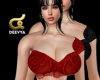 ๔ Glam Red Busty Top