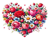 Floral Heart Sticker
