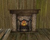 Old wood fireplace