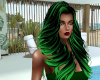 Green Feathered Hair