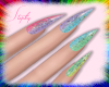 |S| Neon Glitter Nails