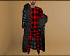 Gray Fur Robe Plaid (M)