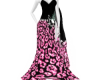 pink/black long dress