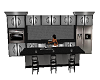 Silver and black kitchen