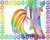 ♕rainbow pony tail