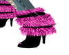light pink fur boots
