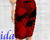 ida Dark Red Tight Skirt