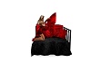 pillow fight  bed red 
