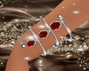 Silver-Red Bracelets L